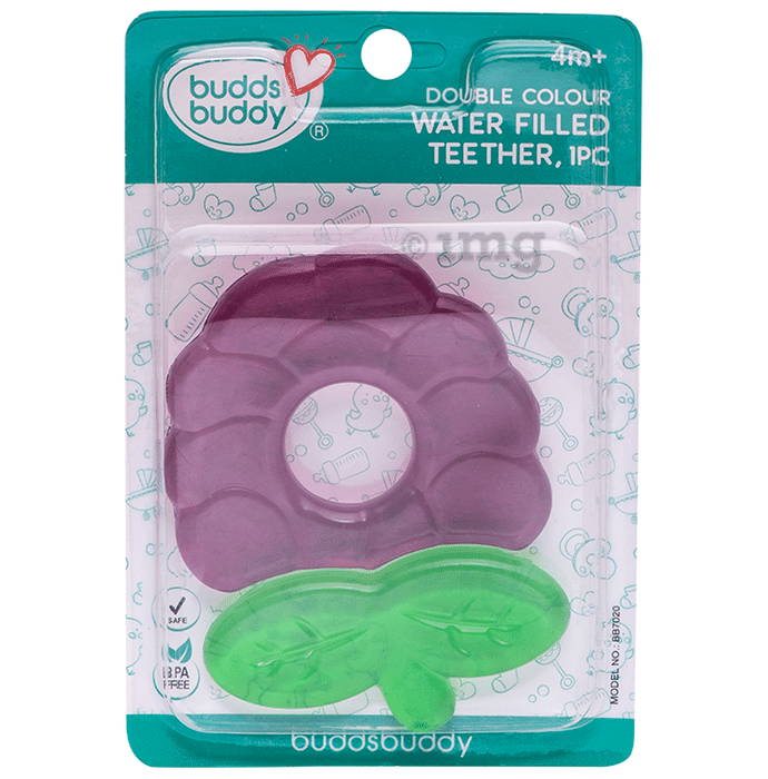 Buddsbuddy Double Color BPA free Water Filled 4m+ Teether Maroon