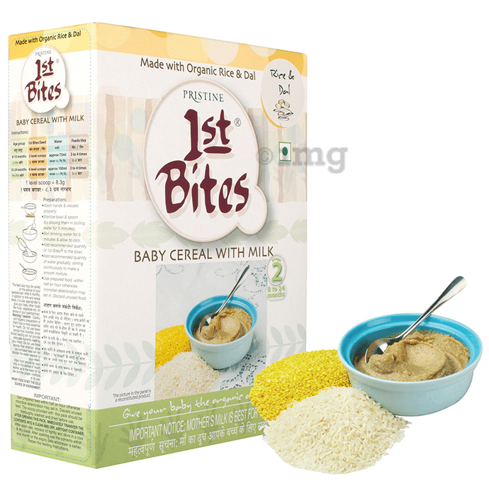 Pristine 1st Bites (8 Months - 24 Months) Stage - 2 Baby Cereal with Milk | Rice and Dal