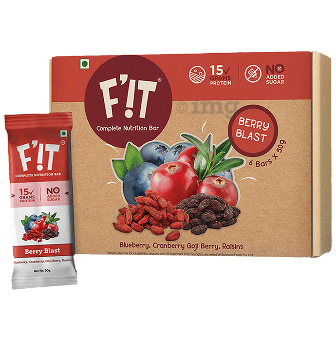 F'it Complete Nutrition Bar (50gm Each) Berry Blast