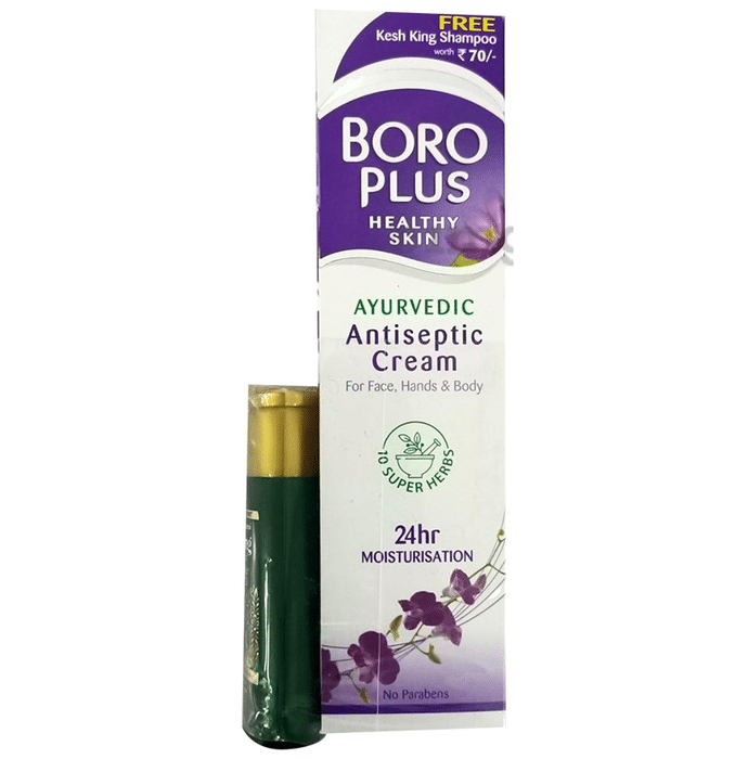 Boroplus Antiseptic Cream with Emami Kesh King Anti-Hairfall Shampoo 50ml free