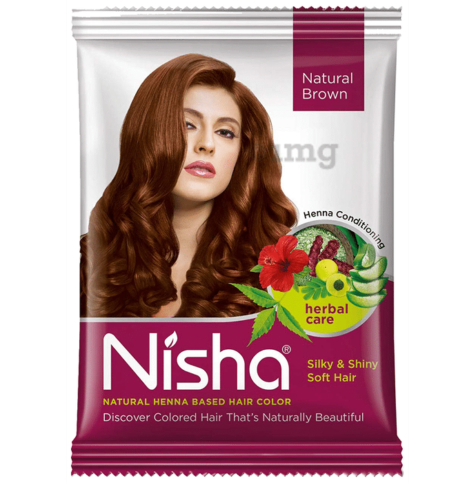 Nisha Natural Henna Based Hair Color Natural Brown Pack of 12