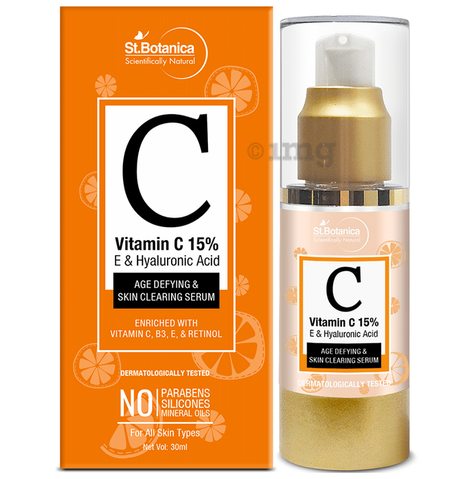 St.Botanica Vitamin C 15%, E & Hyaluronic Acid Age Defying & Skin Clearing Serum