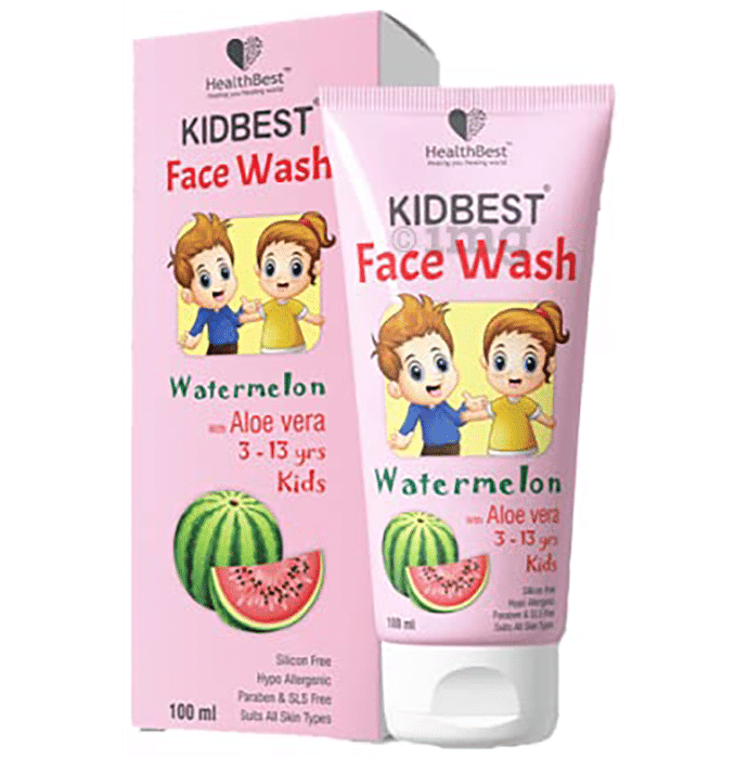 HealthBest Kidbest Face Wash Watermelon with Aloe Vera 3 to 13 yrs Kids