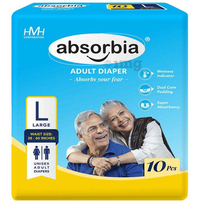 Absorbia Adult Diaper 38-60 inches Large