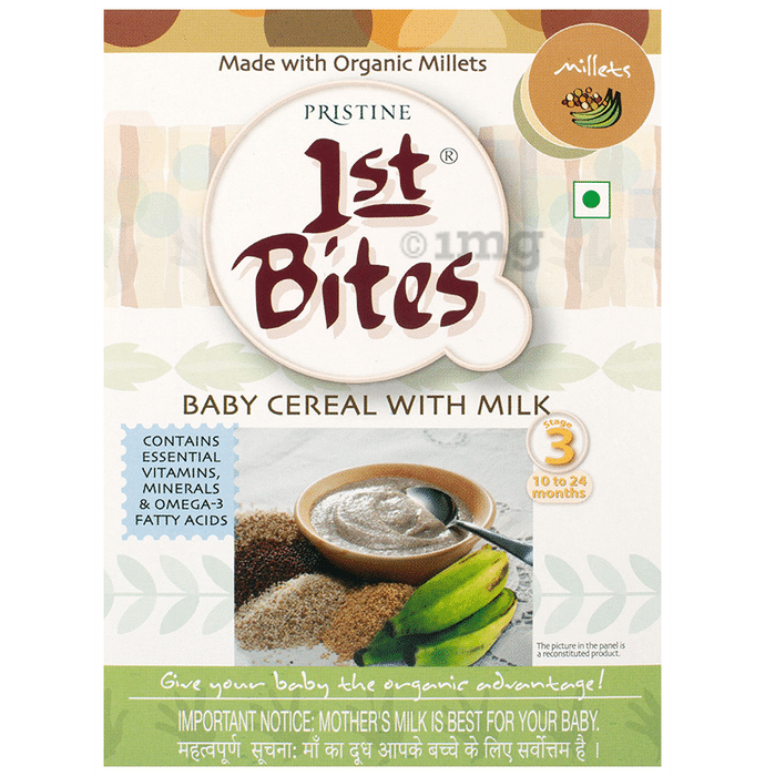 Pristine 1st Bites (10 Months - 24 Months) Stage-3 Baby Cereals with Milk | Millets