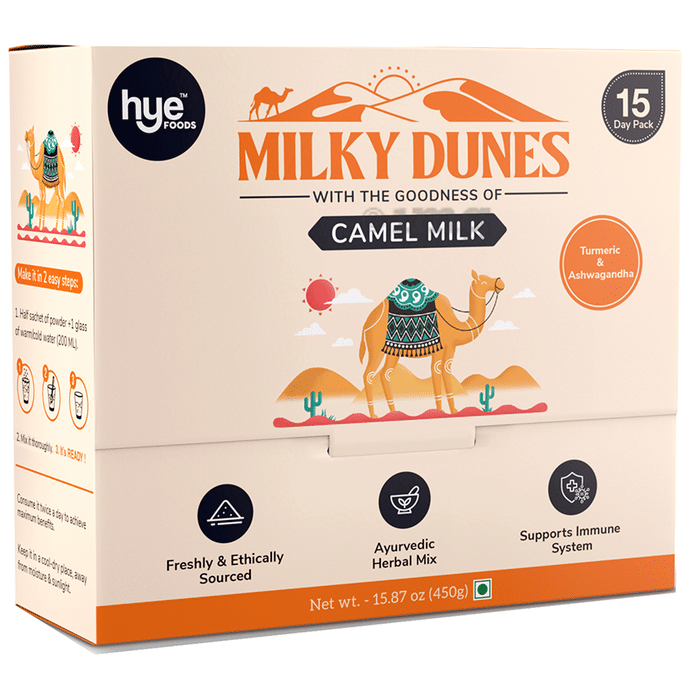 Hye Foods Milky Dunes Camel Milk Powder Sachet (30gm Each) Turmeric & Ashwagandha