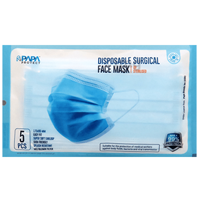 Papa Protect 3Ply Disposable Surgical Face Mask (5 Each)