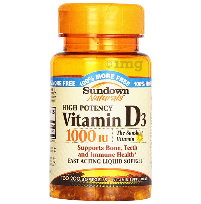 Sundown Naturals High Potency Vitamin D3 1000IU Softgel