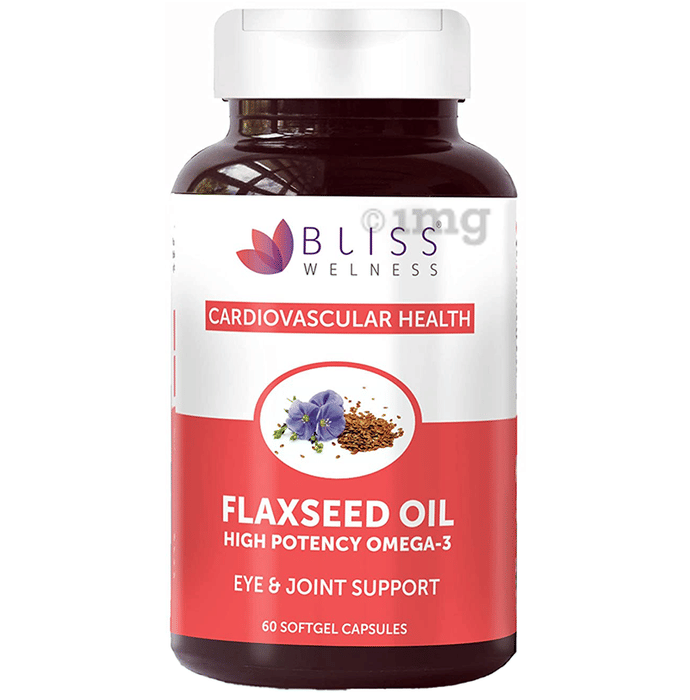 Bliss Welness Cardiovascular Health Flaxseed Oil High Potency Omega3