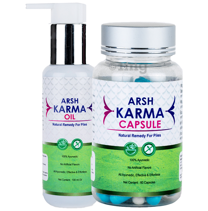 Ayukarma Arsh Karma Capsule Natural Remedy for Piles(60 Each)