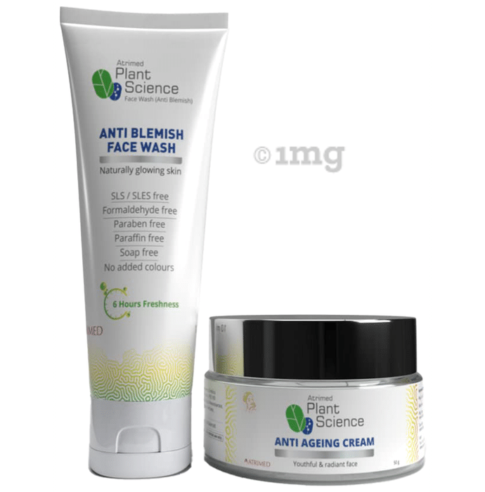 Atrimed Plant Science Combo Pack of Anti Blemish Face Wash 50ml & Anti Ageing Cream 50gm