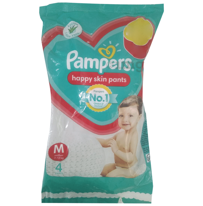 Pampers Happy Skin Pants With Anti Rash Lotion Diaper Medium with Aloe Vera