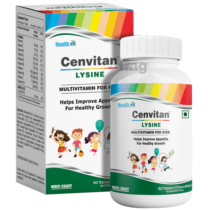 HealthVit Cenvitan Lysine Multivitamin & Multimineral For Kids | Supports Healthy Appetite & Growth