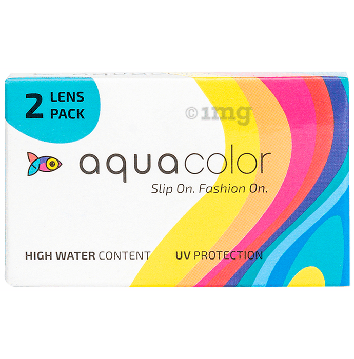 Aquacolor Monthly Disposable Zero Power Contact Lens with UV Protection Happy Honey