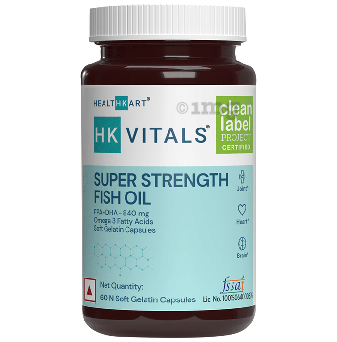 Healthkart Super Strength Fish Oil with Omega 3 1000mg For Brain