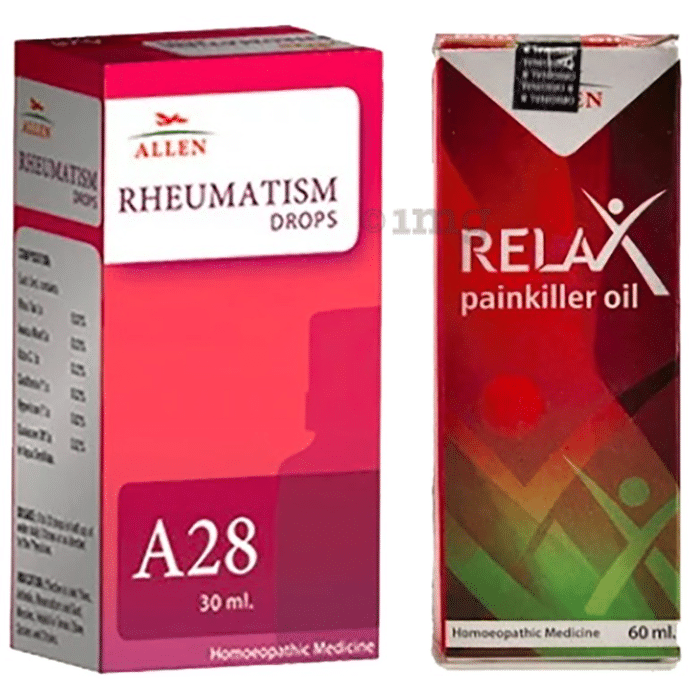 Allen Joint Care Combo Pack of A28 Rheumatism Drop 30ml & Relax Pain Killer Oil 60ml