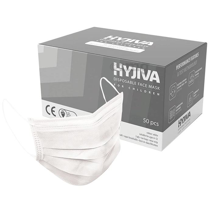 Hyjiva 3 Ply Disposable Face Mask for Children White