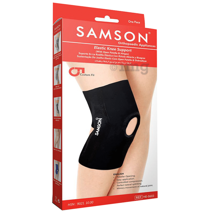 Samson NE0603 Elastic Knee Support Medium Black