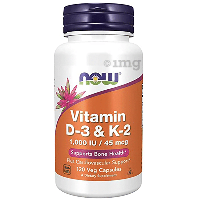 Now Foods Vitamin D3 (1000 IU) & K2 (45mcg) | Capsule for Bone & Heart Health