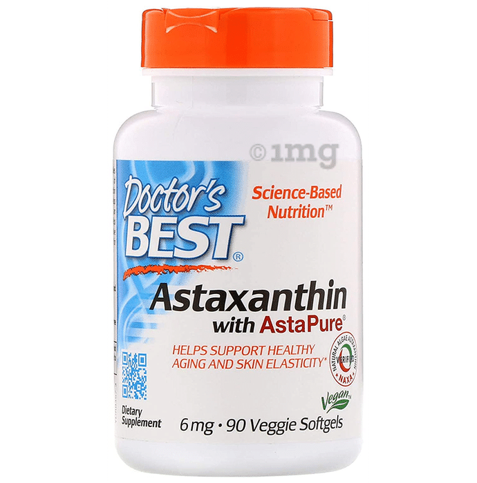 Doctor's Best Astaxanthin with AstaPure 6mg Veggie Softgels | Potent Natural Antioxidant