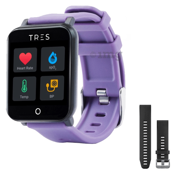 Tres Care C303 Smart Health Band with 1 Year Free Health Monitoring Violet
