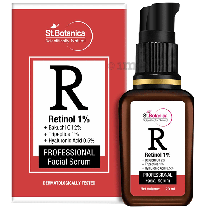 St.Botanica R Retinol 1% + Bakuchi Oil 2% + Tripeptide 1% + Hyaluronic Acid 0.5% Professional Facial Serum