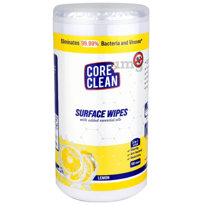 Core Clean Surface Wipes (100 Each) Lemon