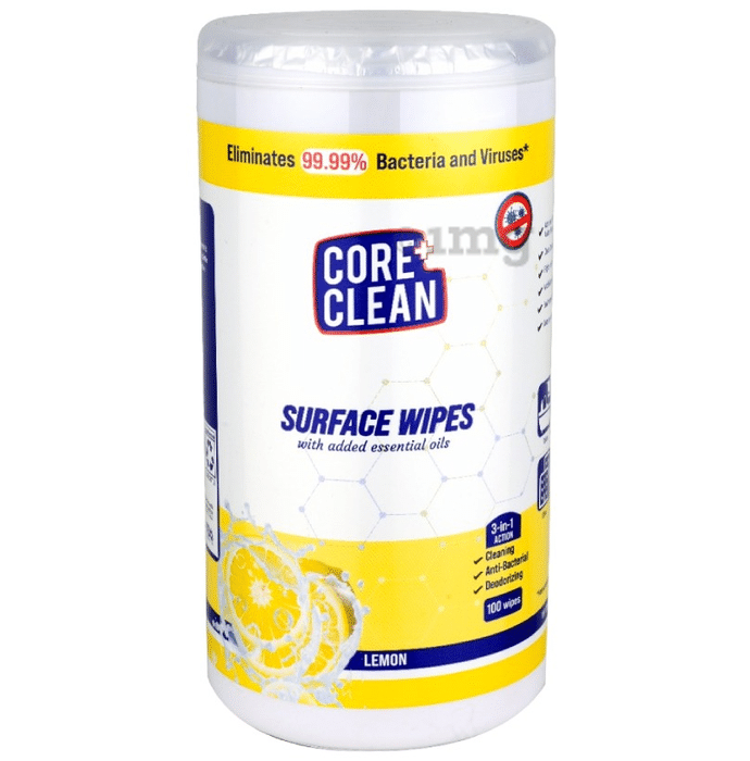 Core Clean Surface Wipes (100 Each) Lemon