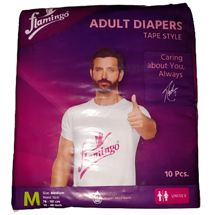 Flamingo Adult Tape Style Diaper Medium