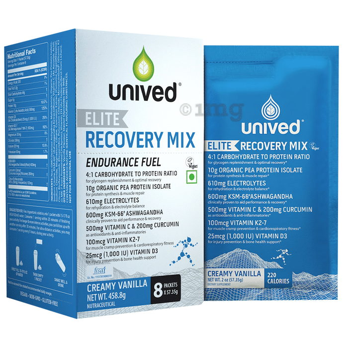 Unived Elite Recovery Mix Sachet (57.35gm Each) Creamy Vanilla