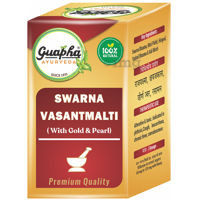 Guapha Ayurveda Swarna Vasant Malti (with Gold & Pearl) Tablet