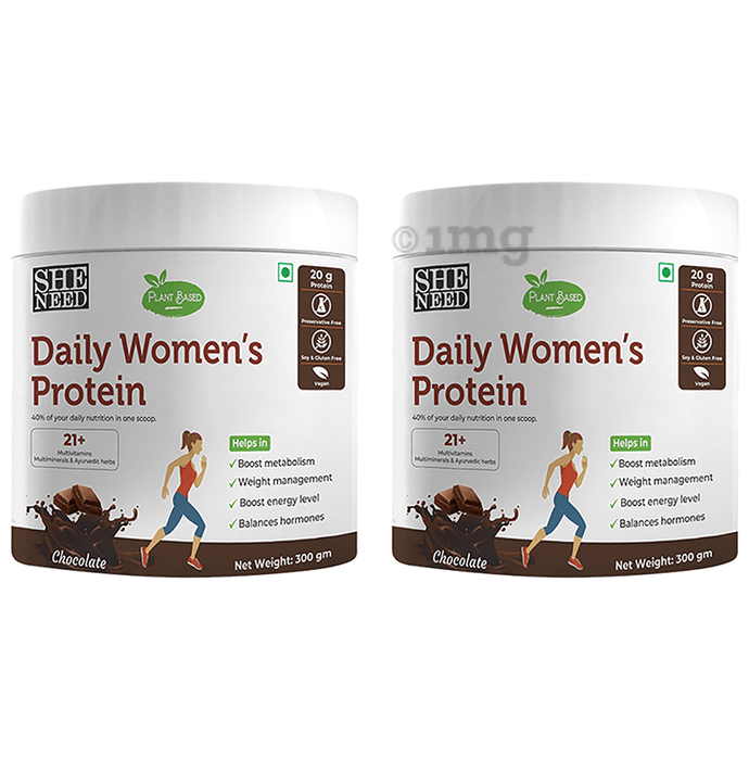 SheNeed Plant Based Daily Women’s Protein Powder (300gm Each) Chocolate