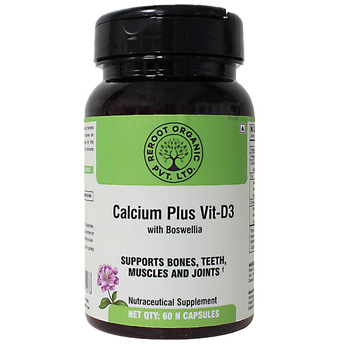 Reroot Organic Calcuim Plus Vit-D3 with Boswellia Capsule