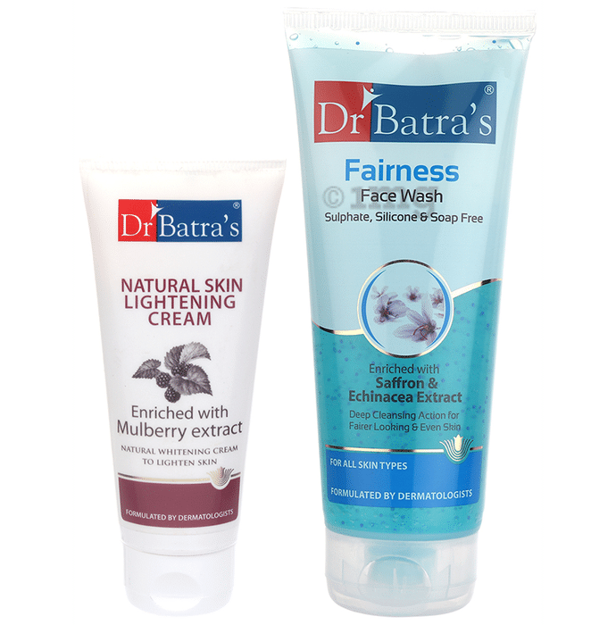 Dr Batra's Combo Pack of Natural Skin Lightening Cream 100gm and Fairness Face Wash 200gm