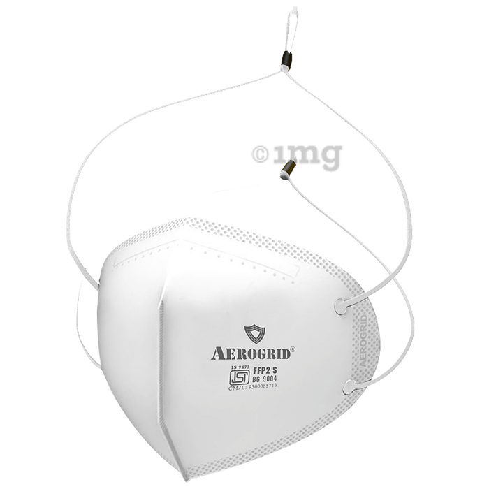 Aerogrid FFP2 6 Layer BIS Certified Premium N95 Mask White with Adjustable White Head Loop