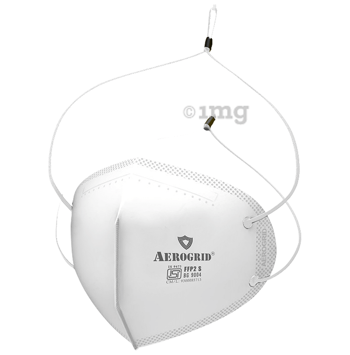 Aerogrid FFP2 6 Layer BIS Certified Premium N95 Mask White with Adjustable White Head Loop