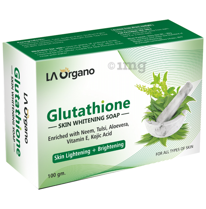 LA Organo Glutathione Skin Whitening Soap Neem Tulsi