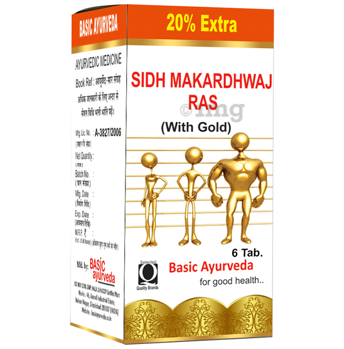 Basic Ayurveda Sidh Makardhwaj Ras with Gold