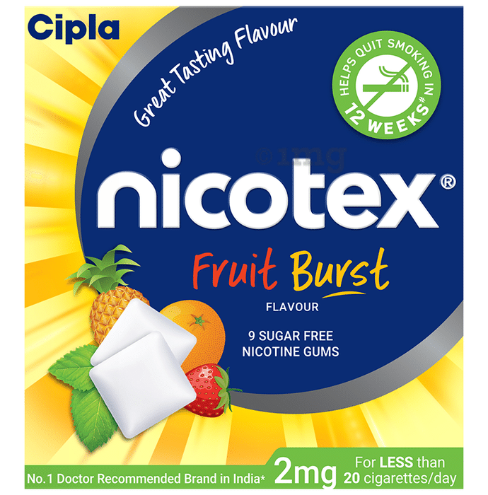 Nicotex 2mg Chewing Gums Fruit Burst Sugar Free