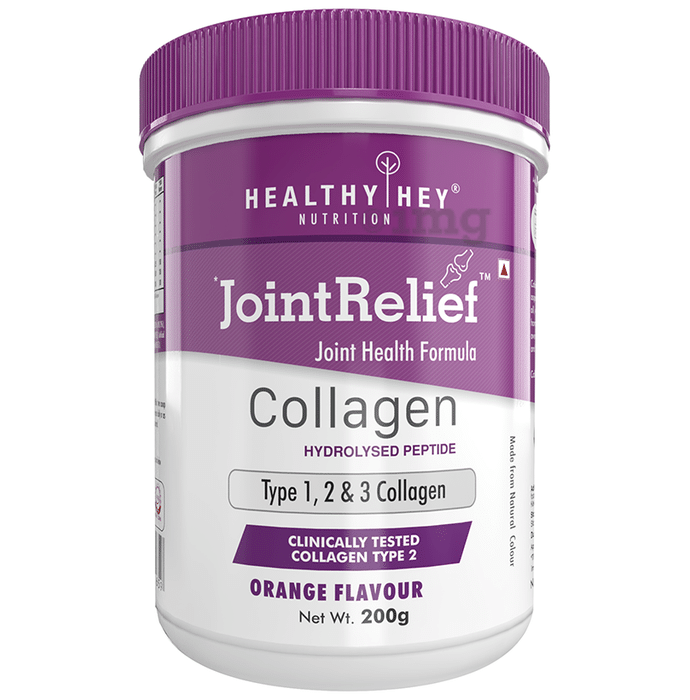HealthyHey Nutrition Joint Relief with Collagen Type 1, 2 & 3 | Flavour Powder Orange Flavour