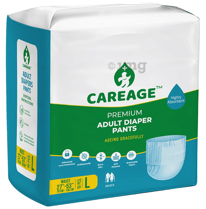 Careage Premium Adult Diaper Pants (10 Each) Large