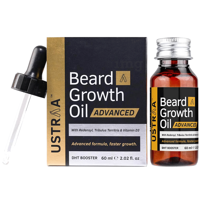 Ustraa Beard Growth Oil-with Redensyl, 8 Natural Oils including Jojoba Oil, Vitamin E | No Harmful Chemicals Advanced