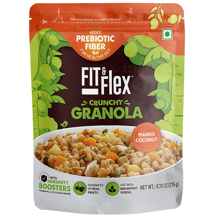 Fit & Flex Mango Coconut Granola Oat Rich Breakfast Cereal with Real Fruits