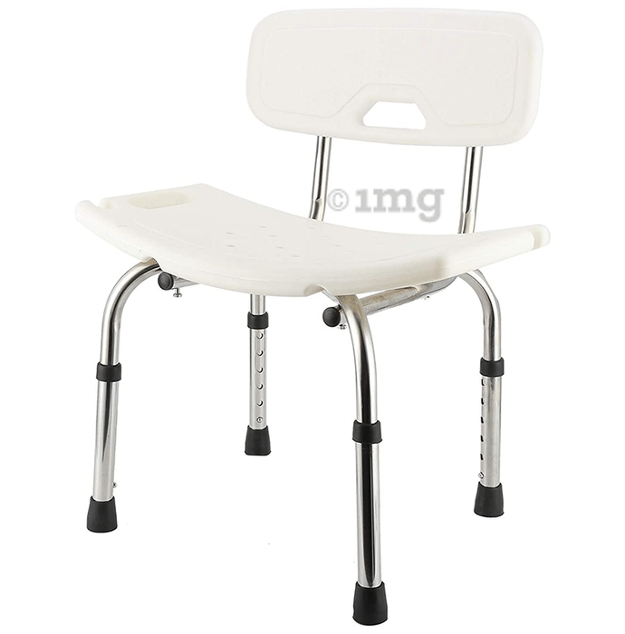 Fidelis Healthcare Lightweight Height Adjustable Shower Bench Bath Stool/Chair with Backrest