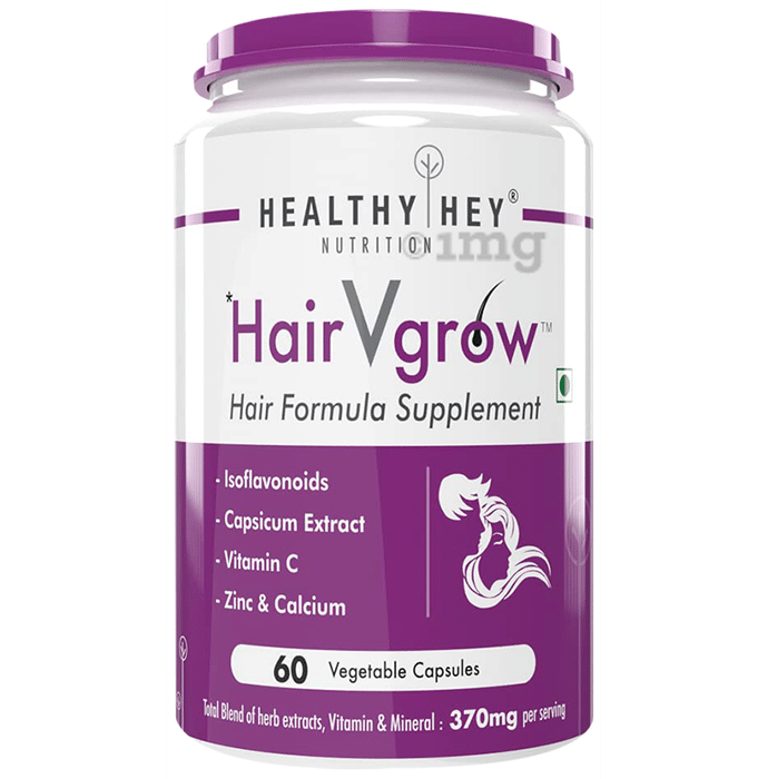 HealthyHey Nutrition Hair V grow 370mg Vegetable Capsule