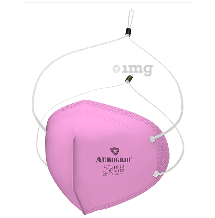 Aerogrid FFP2 BIS Certified 5 Layer N95 Mask Pink with Adjustable White Head Loop