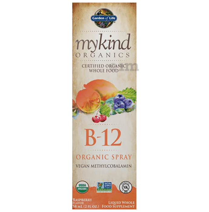 Garden of Life Mykind B-12 (Vegan Methycobalamin) | Organic Spray for Energy, Metabolism & Heart