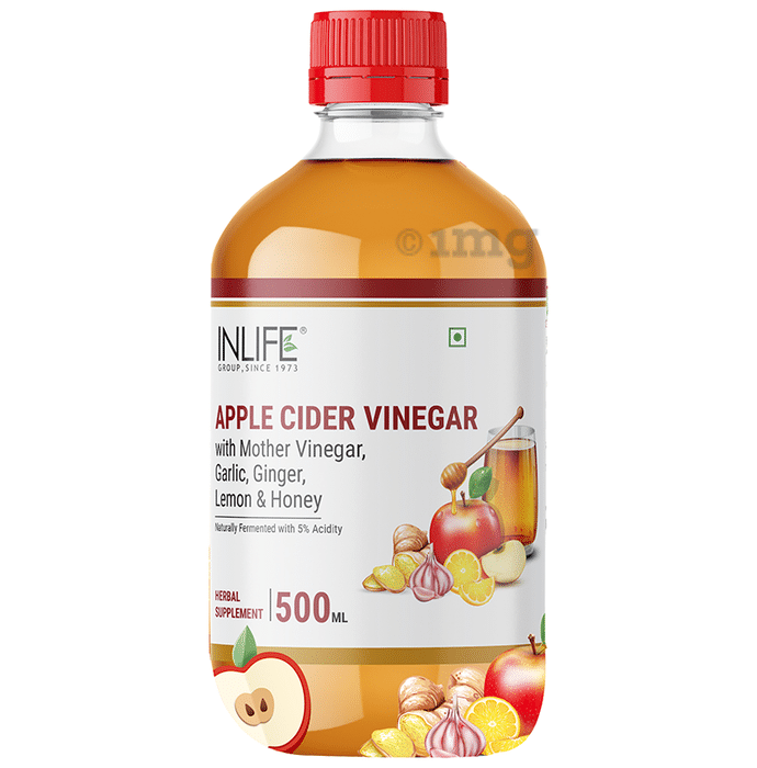 Inlife Apple Cider Vinegar ACV with Acidity 5% | with Mother Vinegar, Garlic, Ginger, Lemon & Honey