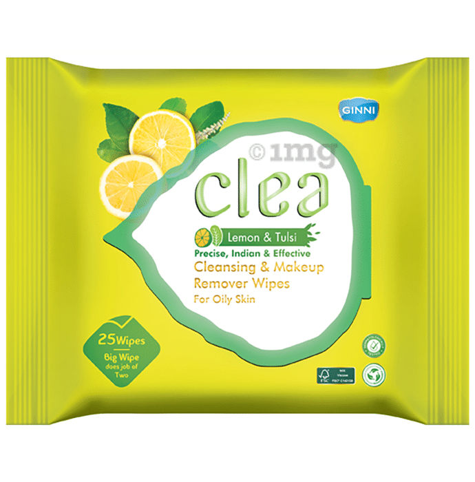 Ginni Clea Cleansing & Make-Up Remover Wipes Lemon & Tulsi