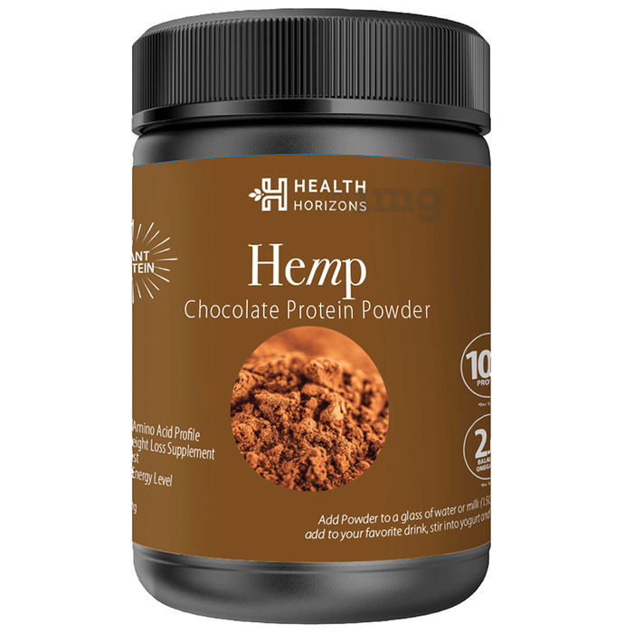 Health Horizons Hemp Protein Powder (500gm Each) for Lean Muscles Chocolate